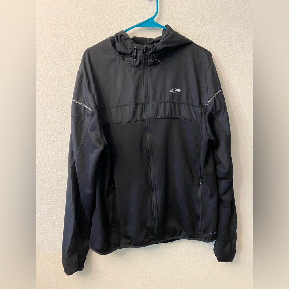 C9 by Champion black lightweight hooded men’s jacket. Size Large. DuoDry.